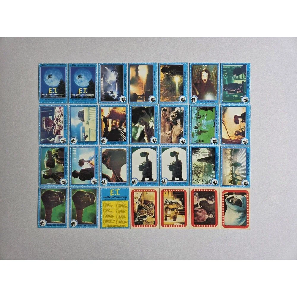 1982 Topps E.T. The Extra-Terrestrial Movie Cards Lot Of 24 Cards Plus Stickers
